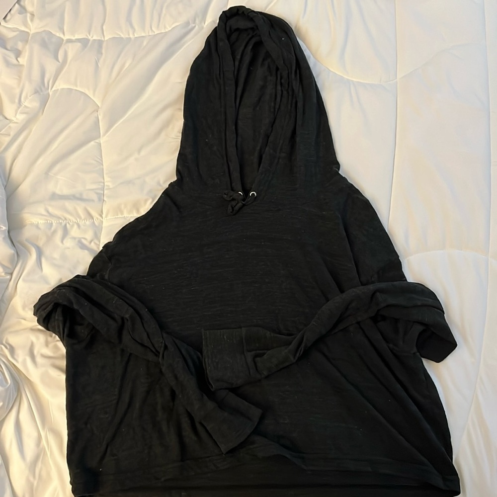 Cropped Heather Grey Hoodie